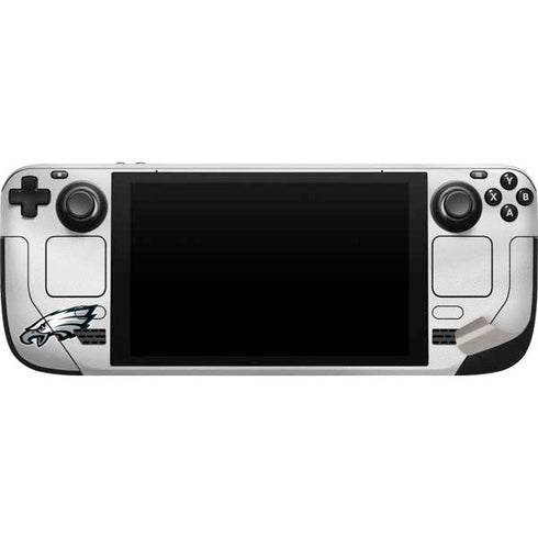 NFL Philadelphia Eagles White Striped Steam Deck Handheld Gaming Computer Skin